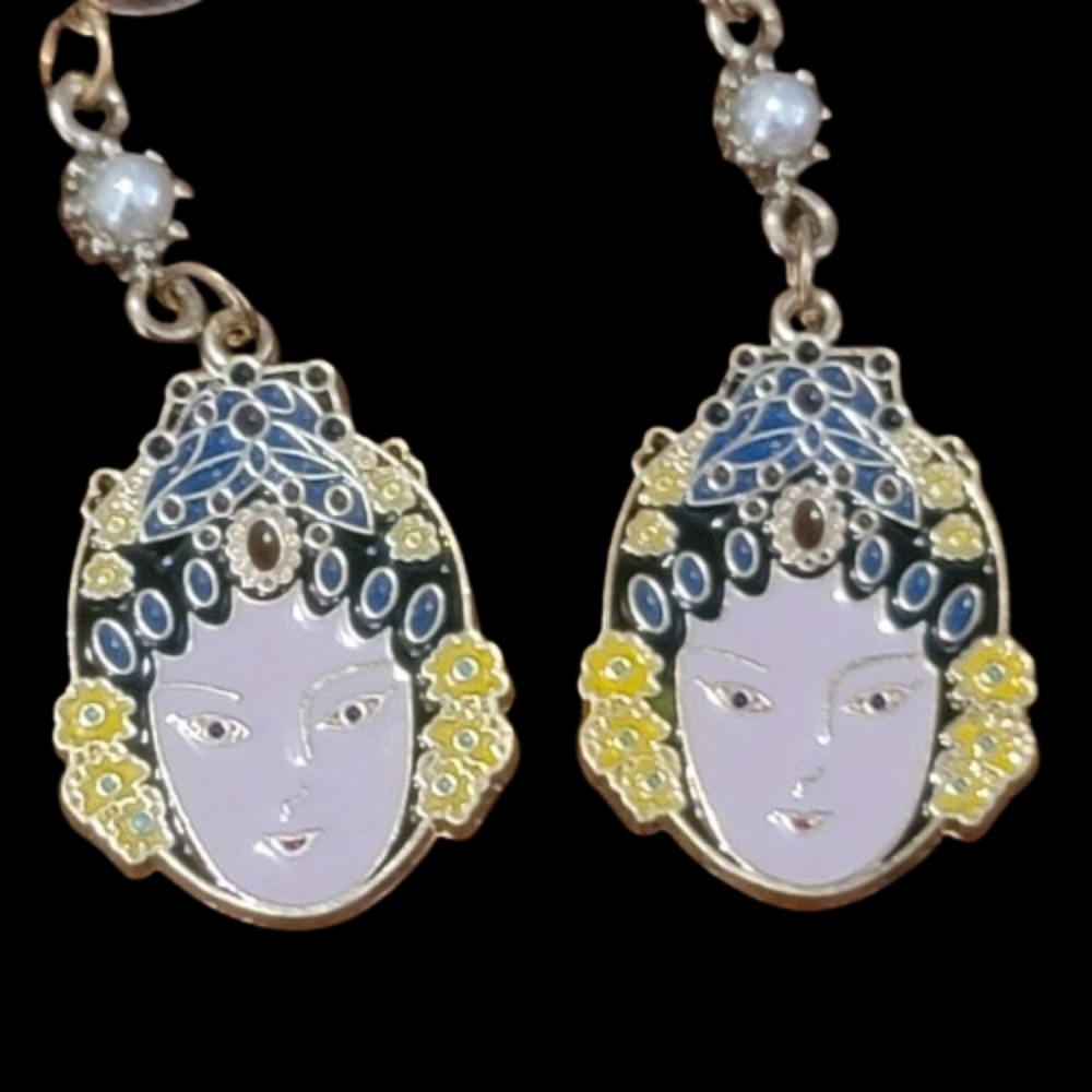 RETRO Chinese Fashion Style Peking Opera Ear Hook Earrings Women Jewelry Gift